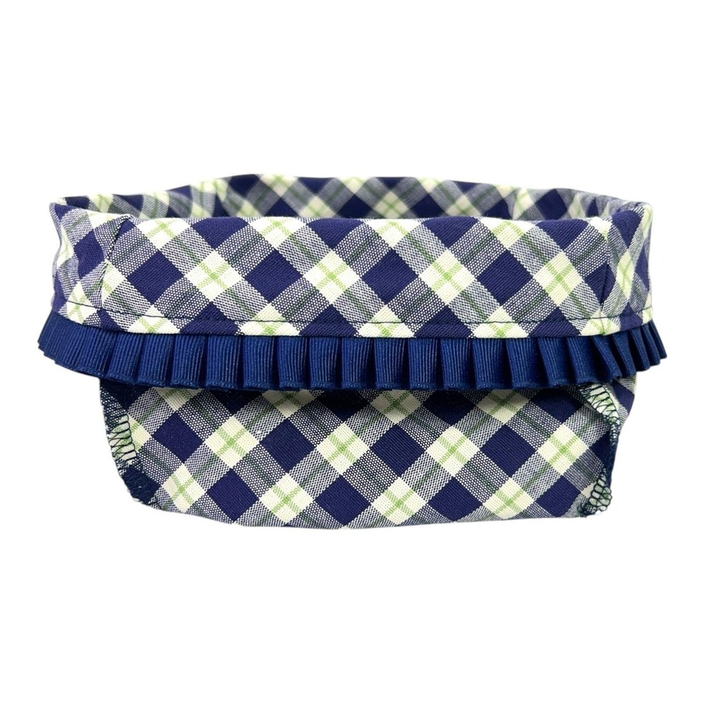 Longaberger Blue Ribbon Collection Mending Basket Liner Blue Plaid 2004